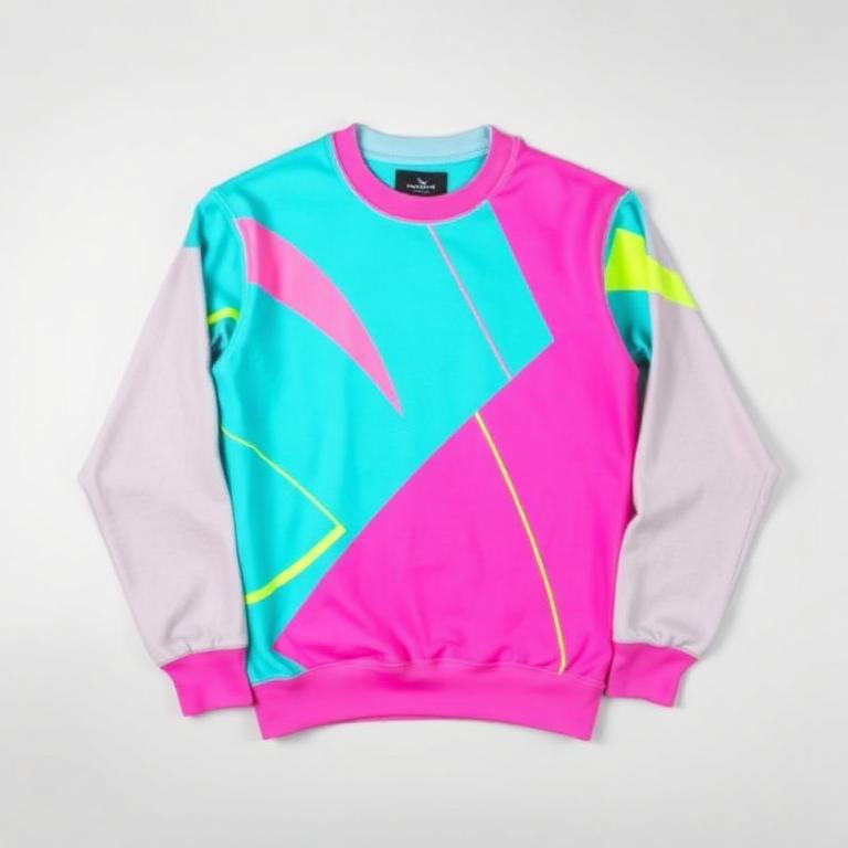 Neon Geo Colourblock Crewneck